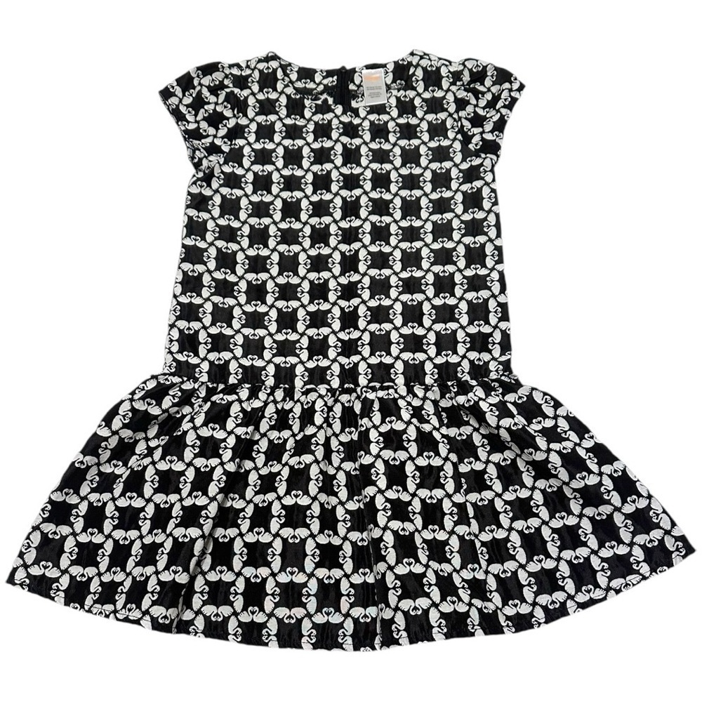 Gymboree Girls Black & White Swan Drop Waist Dress (Size 8)